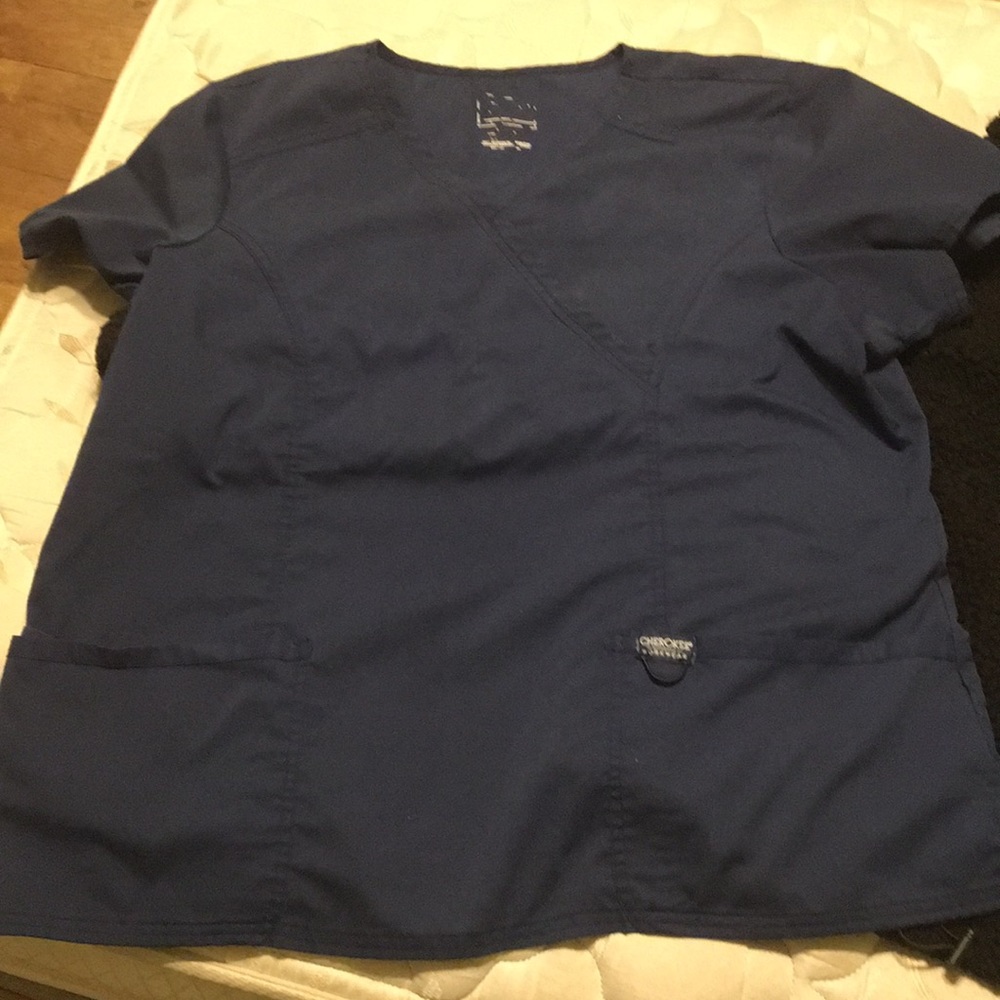Cherokee women’s Navy Nursing Scrub top $15